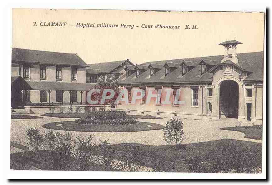 Clamart CPA Hopital militaire Percy Cour d'honneur