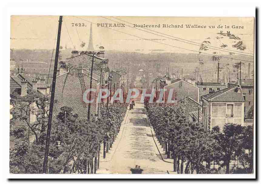 Puteaux CPA Boulevard Richard Wallace vu de la gare