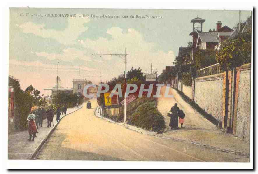 Nice Havrais CPA Rue Desire Dehors et rue de beau panorama (animee)