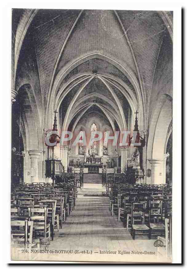Nogent-le-Rotrou (E.-et-L.) — Intérieur Église Notre-Dame — Éditeur Chantier, n° 204