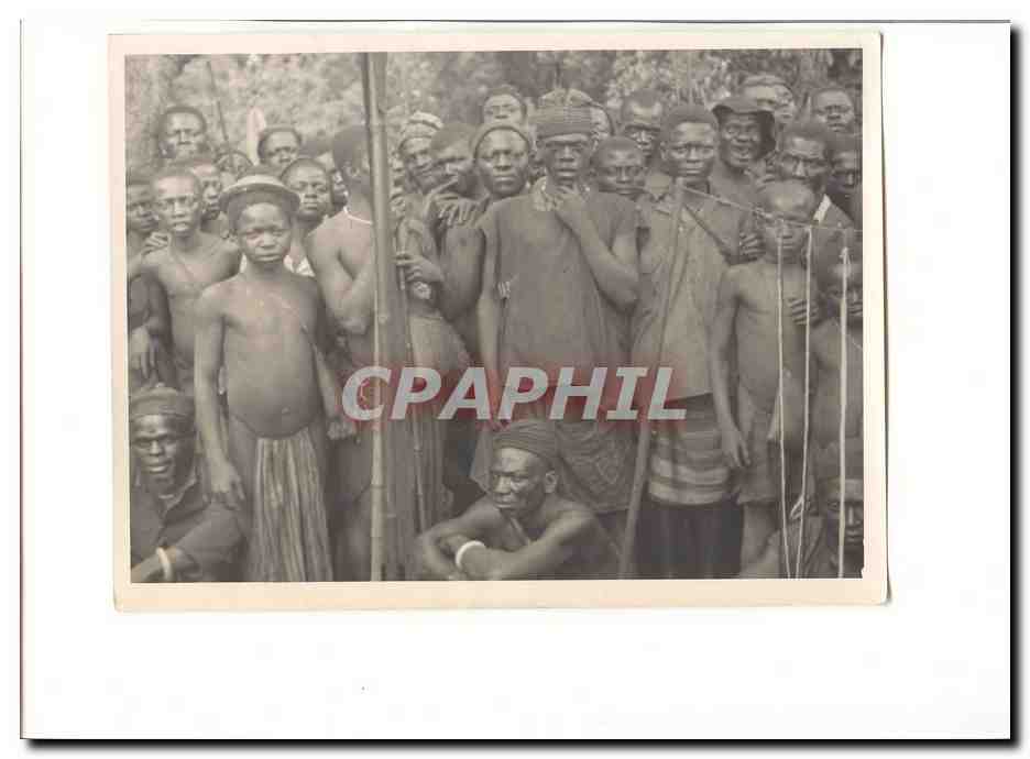 Afrique Photo 23*17cm Groupe d'hommes SUP et RaRe