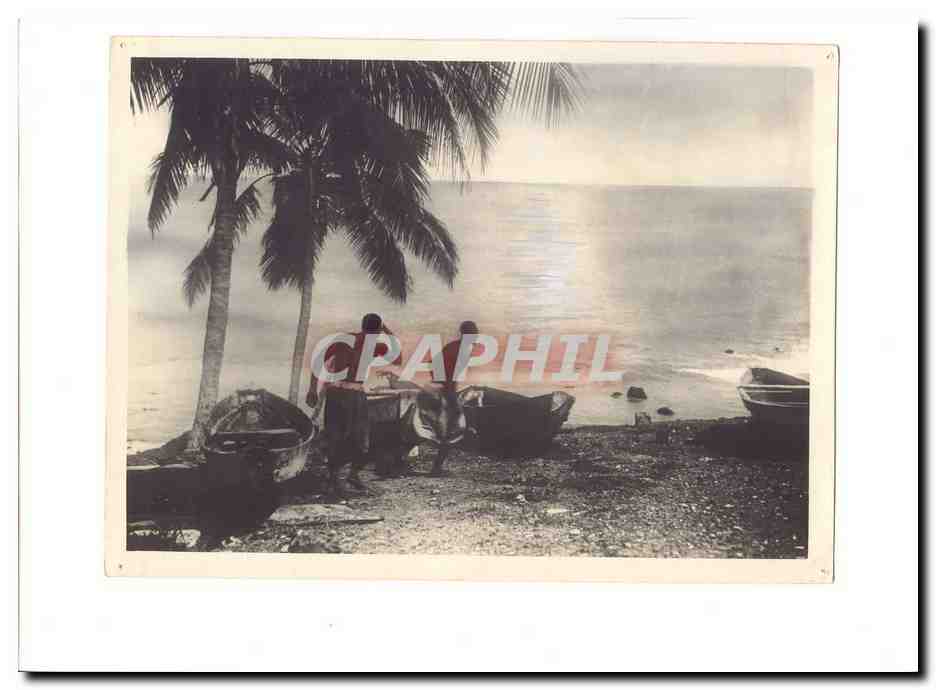 Afrique Photo 23*17cm Hommes et pirogues SUP et RaRe