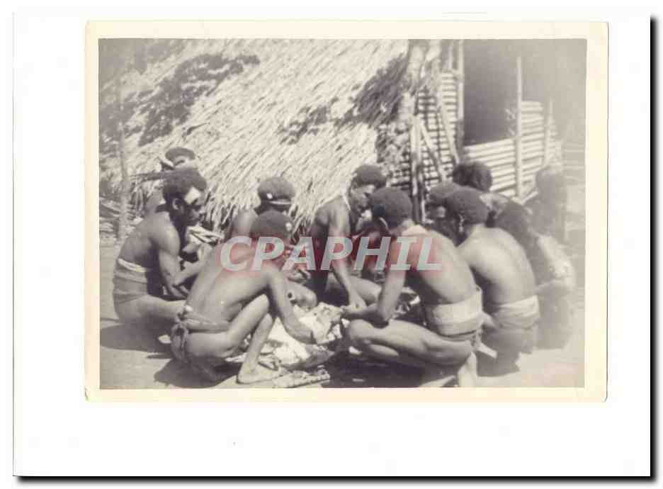 Afrique Photo 23*17cm Groupe d'hommes SUP et RaRe