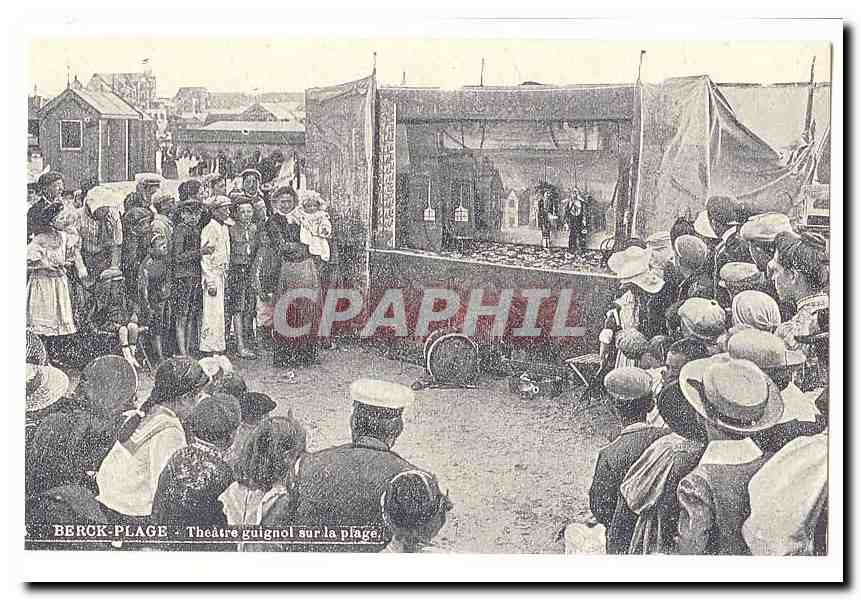 REPRODUCTION Berck Plage Theatre guignol sur la plage