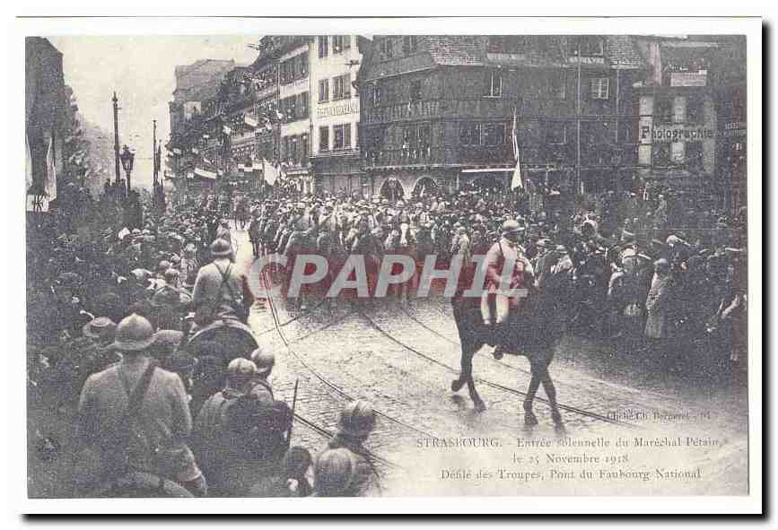 Strasbourg — Défilé solennelle du Maréchal Pétain, Pont du Faubourg National — Challe & Bérenger, n° 14