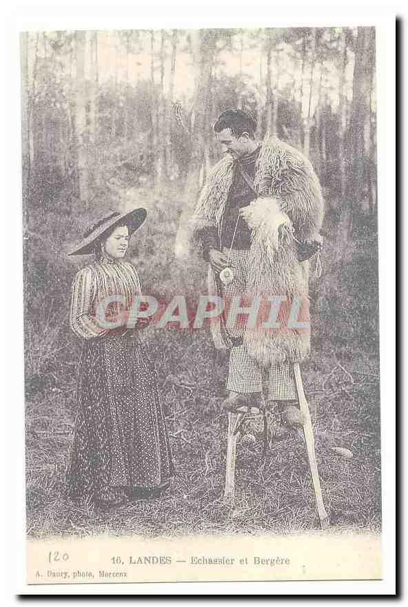 REPRODUCTION Landes CPA Echassier et bergere