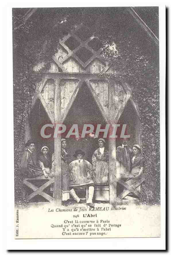 REPRODUCTION Les chansons de Jean Rameau illustrees CPA L´abri