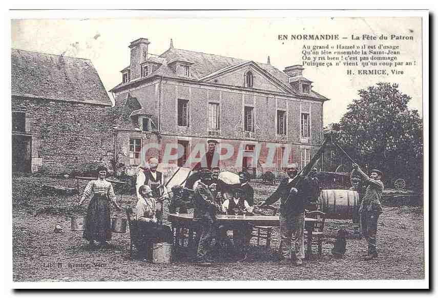 REPRODUCTION En Normandie CPA La fete du patron