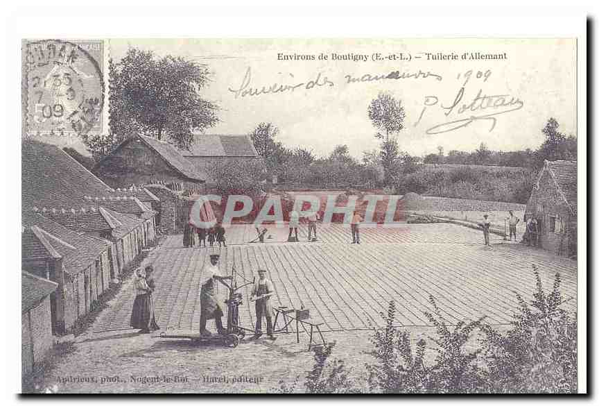 REPRODUCTION Environs de Boutigny CPA Tuilerie d´allemant