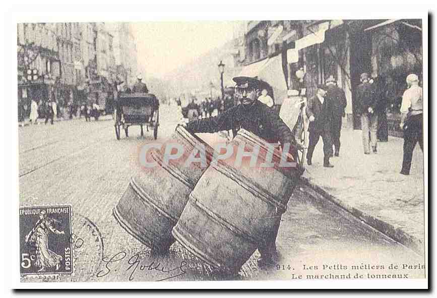 Les Petits métiers de Paris — Le marchand de tonneaux — S. Gobie