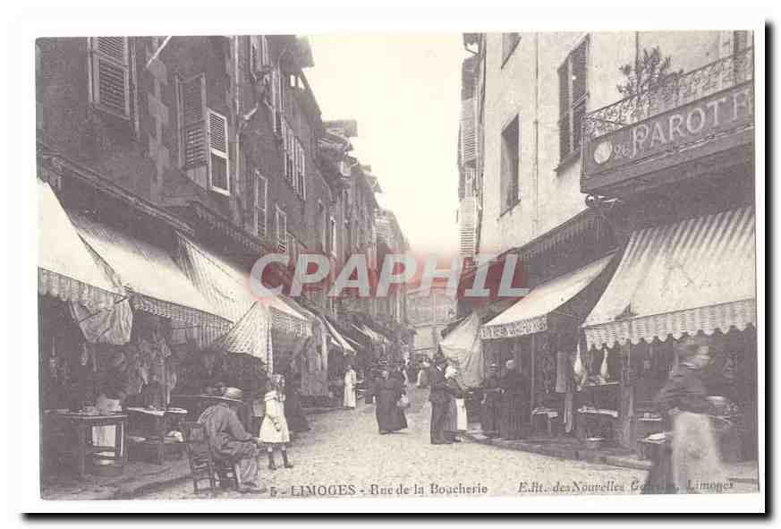 REPRODUCTION Limoges CPA Rue de la boucherie