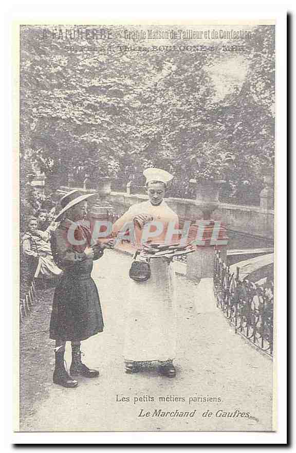 REPRODUCTION Les petits metiers parisiens CPA Le marchand de gaufres