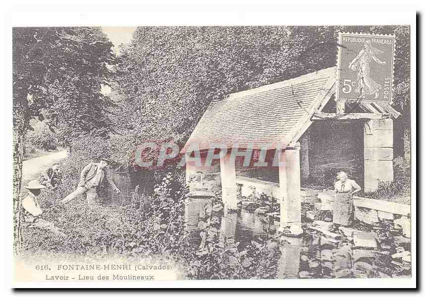 Fontaine Henri (Calvados) Lavoir Lieu des Moulineaux (Reproduction)