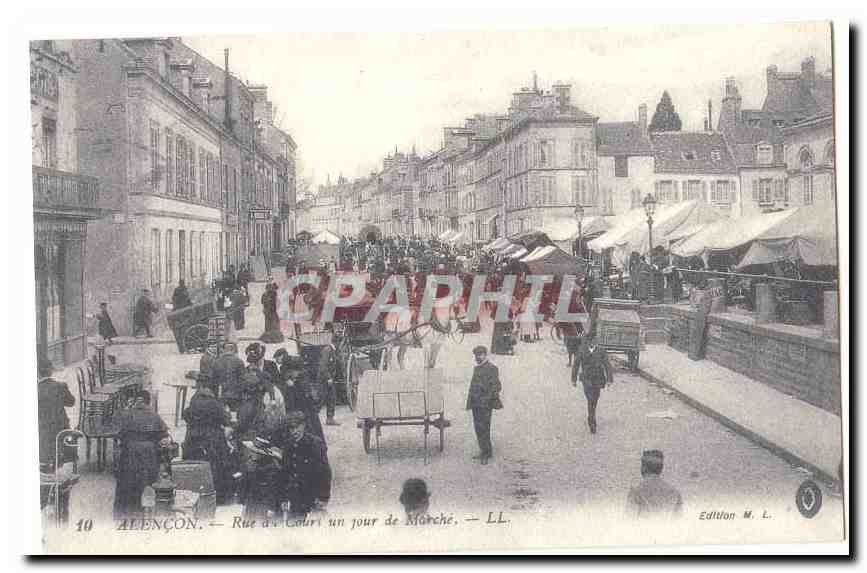 Alencon CPA Rue du Cours un jour de marche (Reproduction)