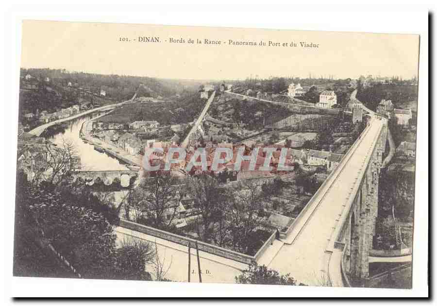 Dinan - Bords de la Rance - Panorama du Port et du Viaduc