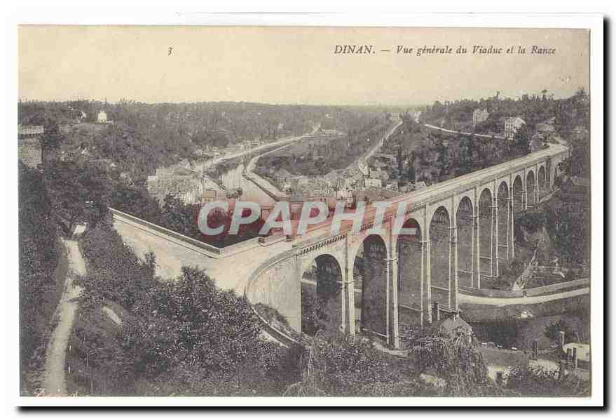 Dinan CPA Vue generale du viaduc et la Rance