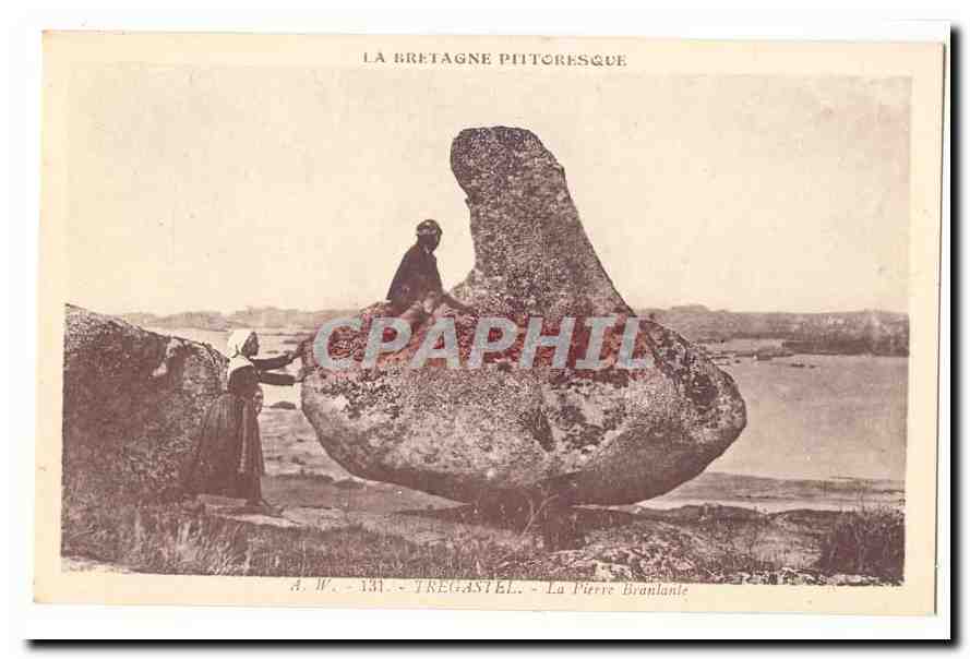 Tregastel CPA La Pierre branlante