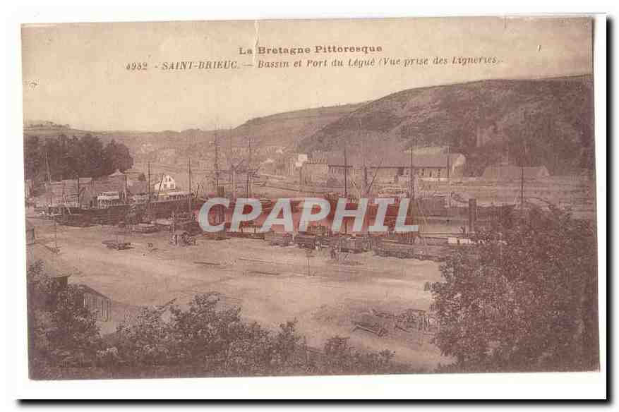 Saint Brieuc CPA Bassin et port du Legue (vue prise des Ligneries) (bateaux)