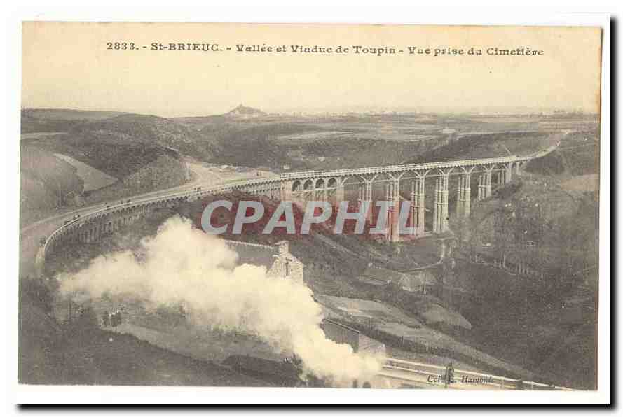 Saint Brieuc CPA Vallee et viaduc de Toupin Vue prise du cimetiere