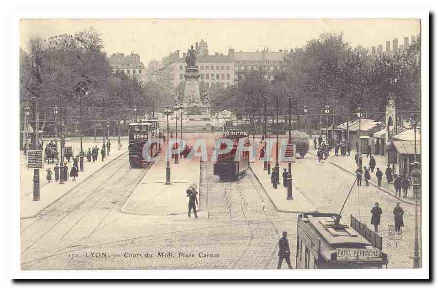 Lyon CPA Cours du Midi Place Carnot (tramways animee)