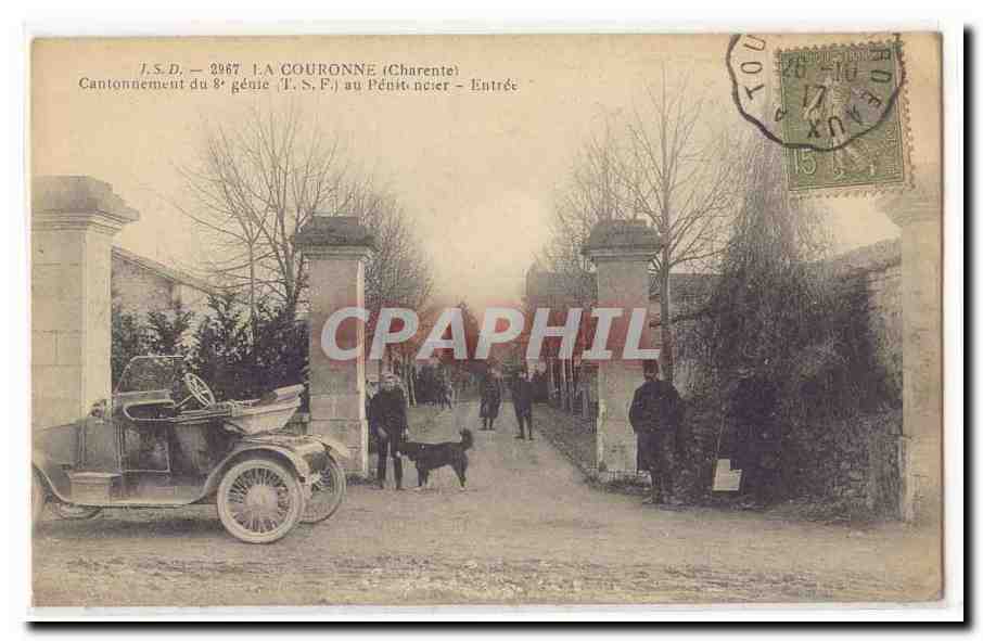 La Couronne CPA Cantonnement du 8e genie (TSF) au penitencier Entree RaRe (automobile)