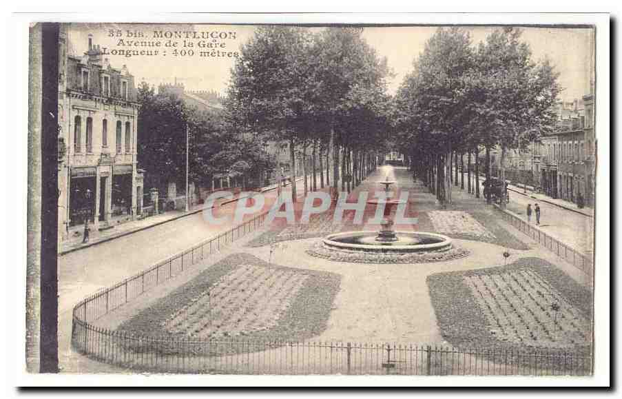 Montlucon CPA Avenue de la gare Longueur 400 metres