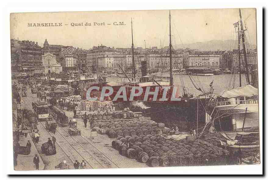Marseille CPA Quai du port (tres animee bateaux)