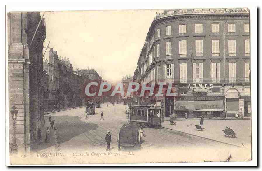 Bordeaux CPA Cours du Chapeau Rouge (tramway bon plan dont marchand d'armes peche)