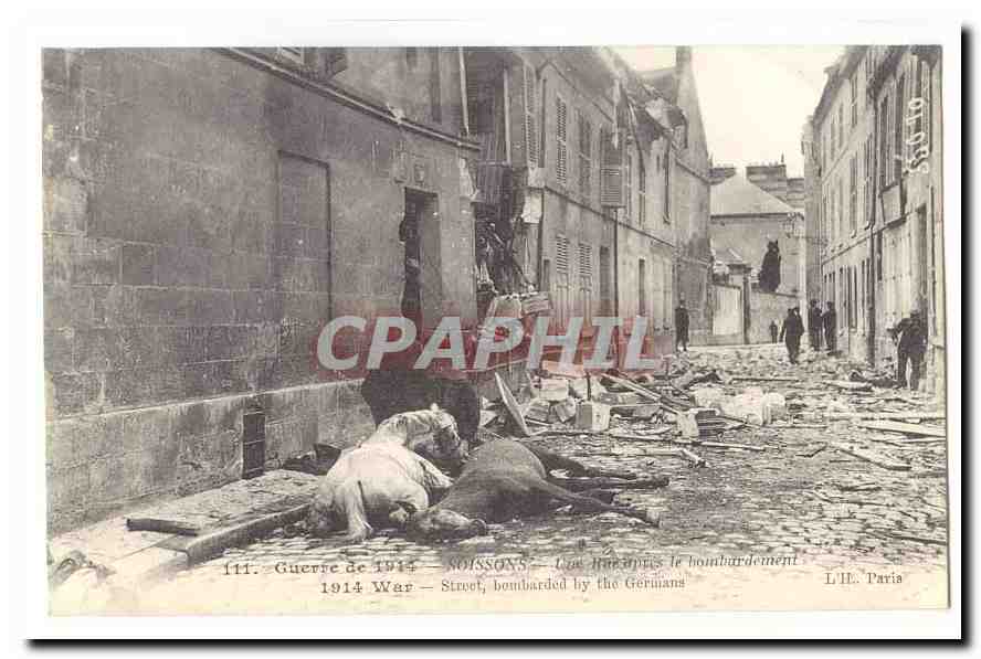 SOIJNSONS — Dégâts du bombardement allemand — L.H.E. Paris