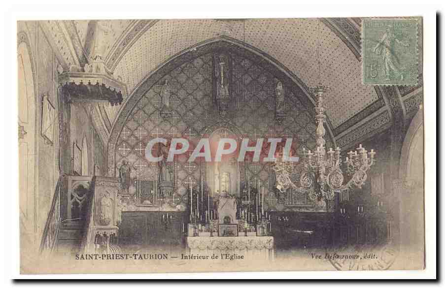 Saint Priest Taurion CPA Interieur de l'eglise