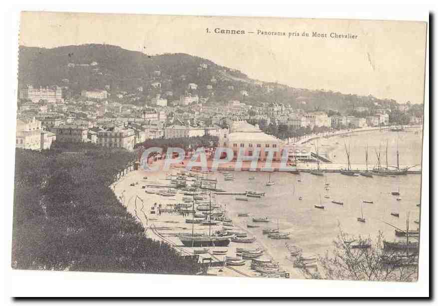 Cannes CPA Panorama pris du Mont Chevalier