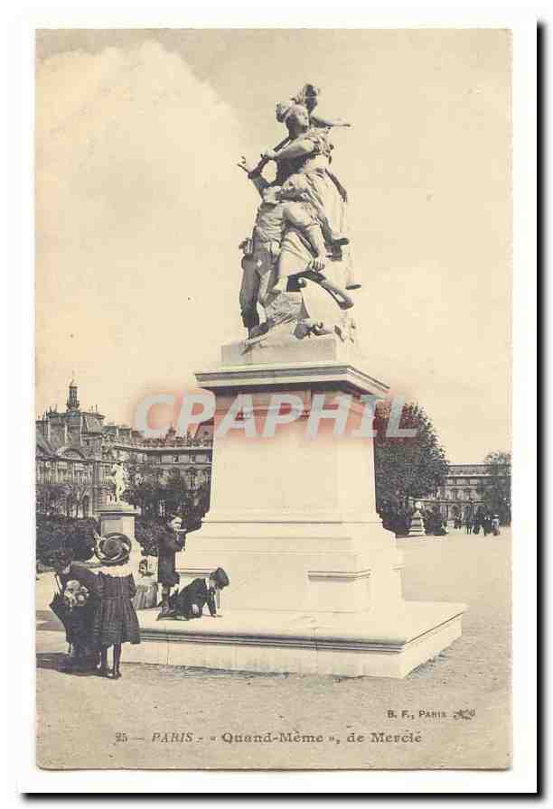 Paris CPA Quand meme de Mercie (aux Tuileries enfants)