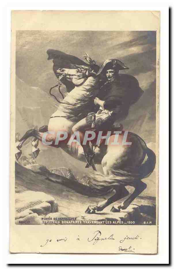 Musee de Versailles CPA Napoleon Bonaparte traversant les Alpes 1800