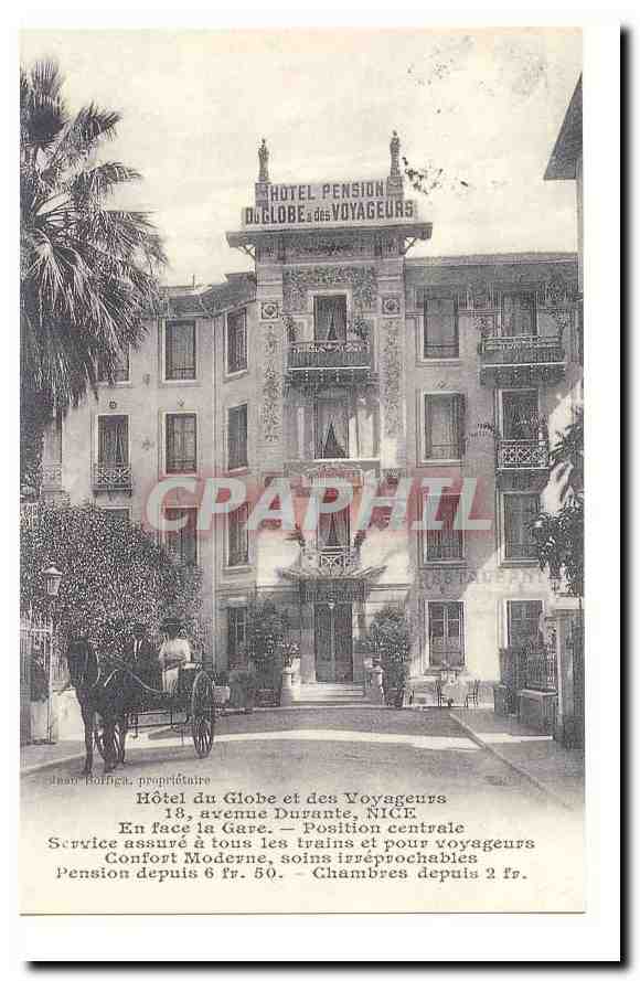 CPA Hotel du globe et des voyageurs 18 avenue Durante Nice (reproduction)