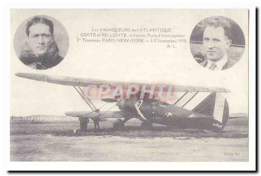 CPA Les vainqueurs de l'atlantique Coste et Bellonte Traversee Paris New York (reproduction)