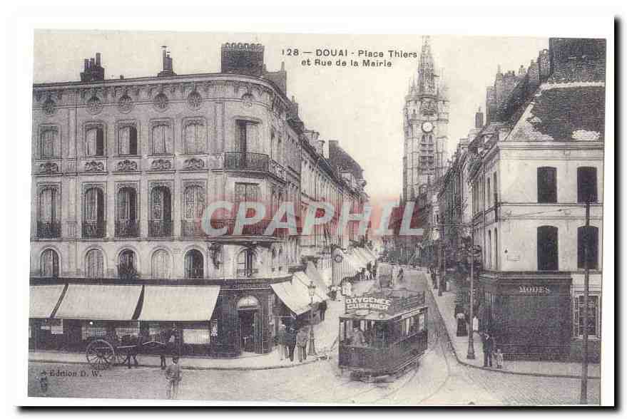Douai CPA Place Thiers et rue de la Mairie (reproduction)