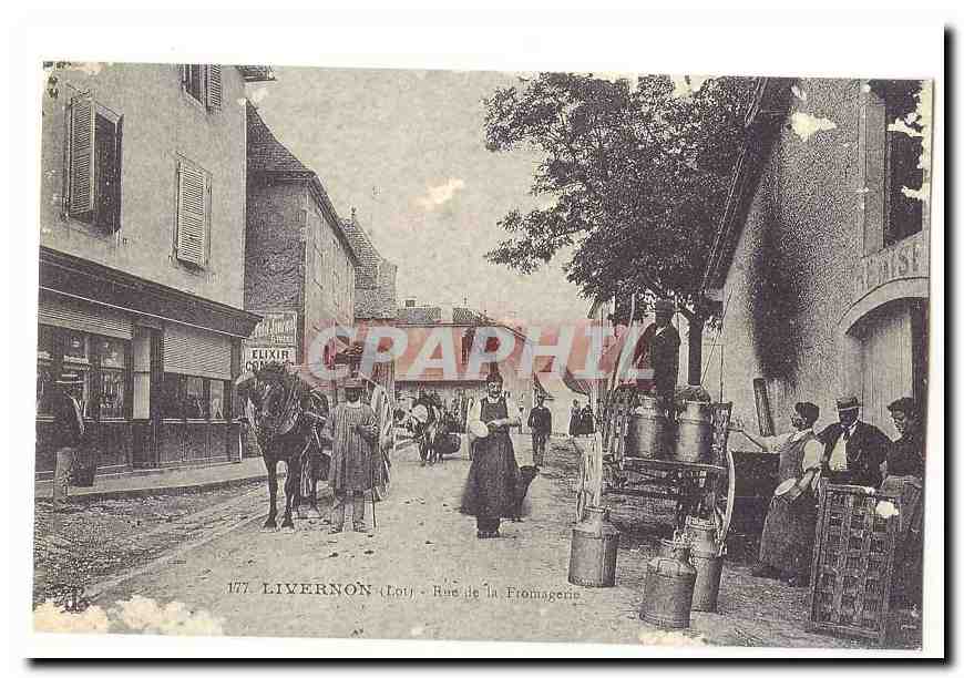 Livernon CPA Rue de la fromagerie (reproduction)