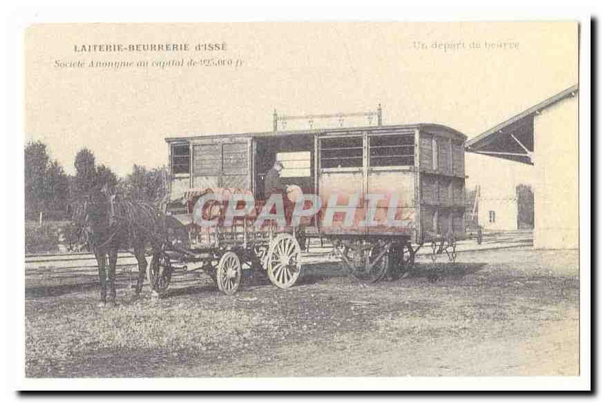 Laiterie Beurrerie D'Isse CPA Un depart du beurre(reproduction)