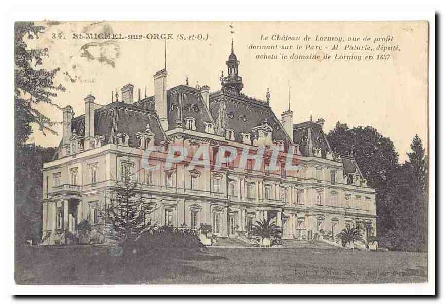 St Michel sur Orge CPA Le chateau de Lormoy vue de profil donnant sur le parc