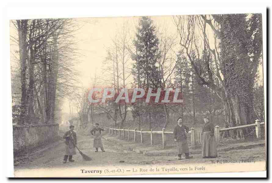 Taverny CPA La rue de la Tuyolle vers la foret (animee)