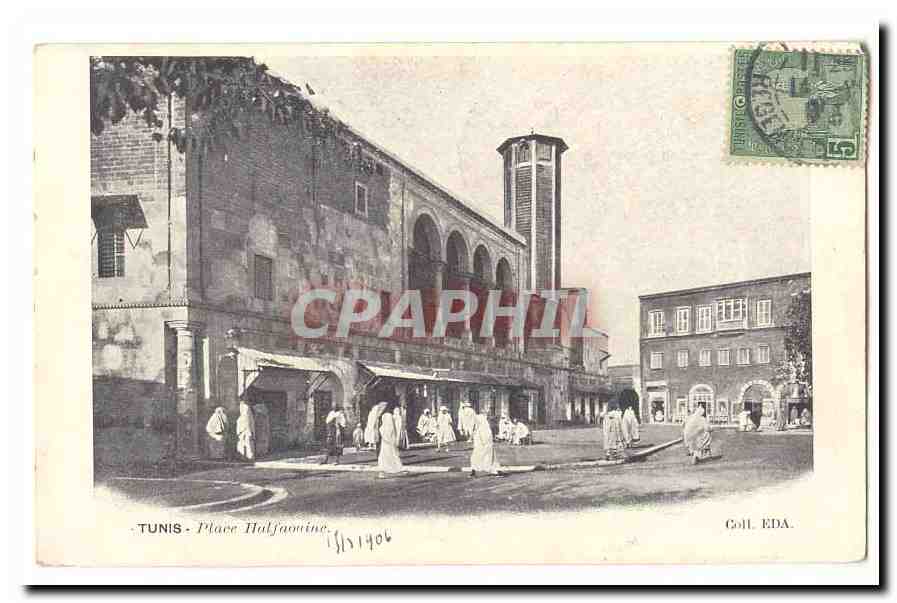 Tunis CPA Place Halfaouine (Tunisie)