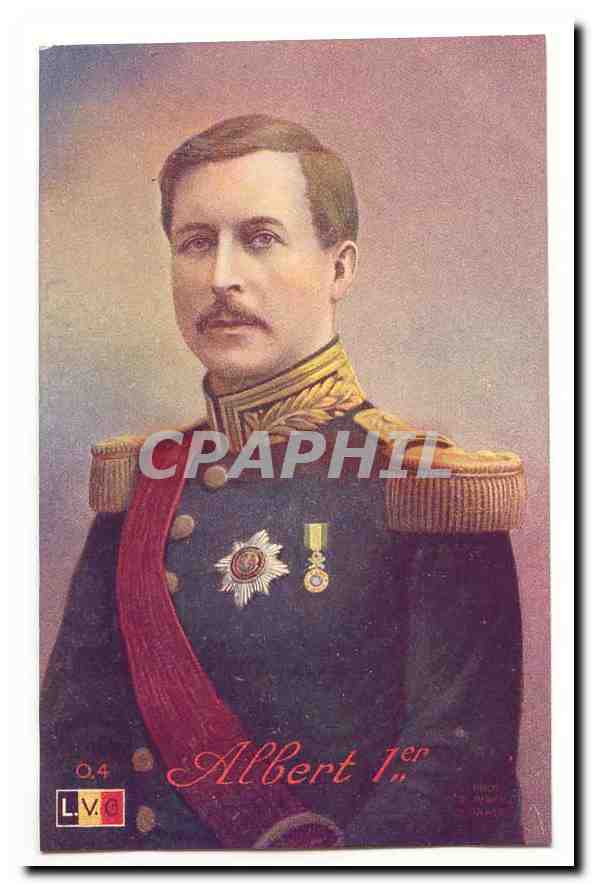 Albert Ier d'Angleterre — portrait en uniforme militaire — éditeur L.V.C. n° 0.4