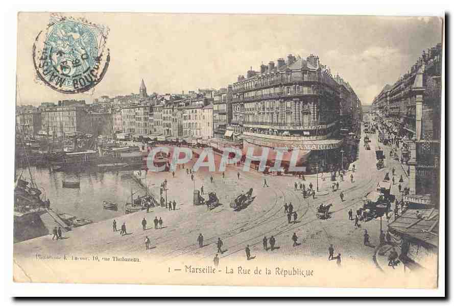 Marseille CPA La rue de la republique (La SAmaritaine)