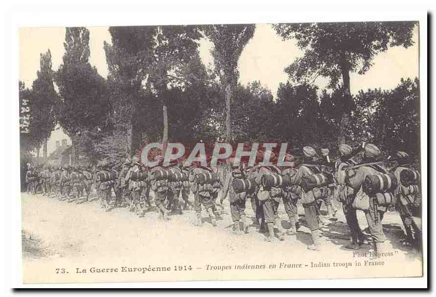La guerre europeenne 1914 CPA Troupes indiennes en France