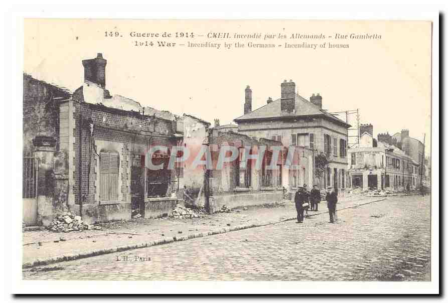 Rue Gambetta — incendie allemand — Paris — L.H. Paris, n°149
