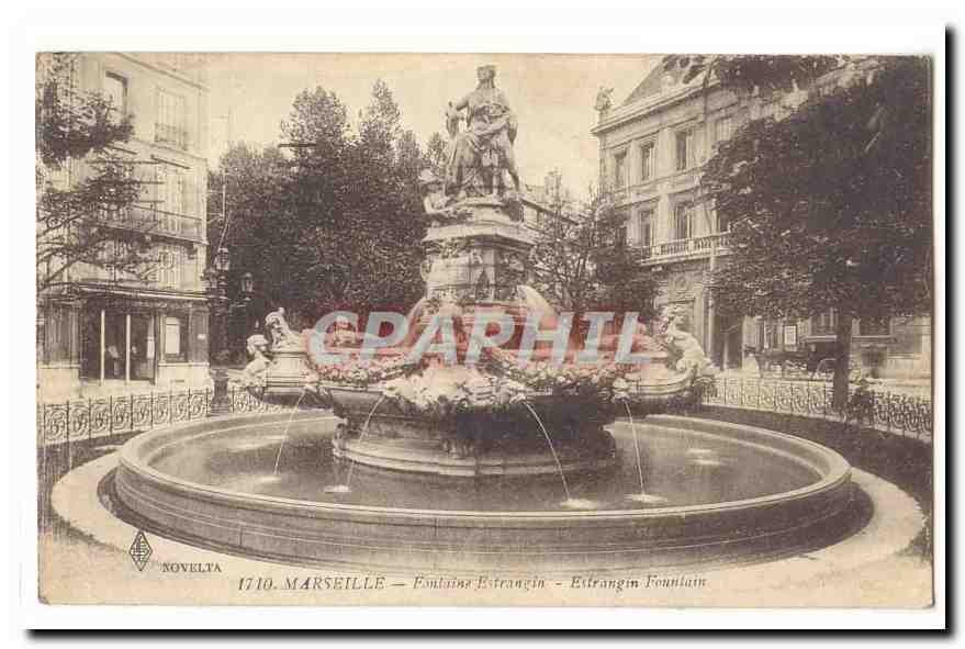 Marseille CPA Fontaine Estrangin (au dos flamme Exposition coloniale de Marseille Avril Novembre 1922)