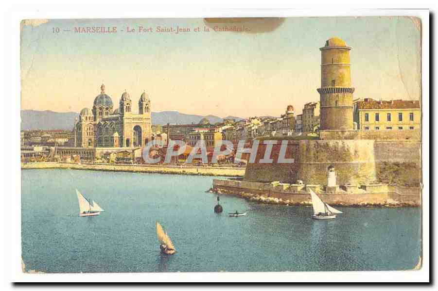 Marseille — Le Fort Saint-Jean et la Cathédrale — CPHAPHIL
