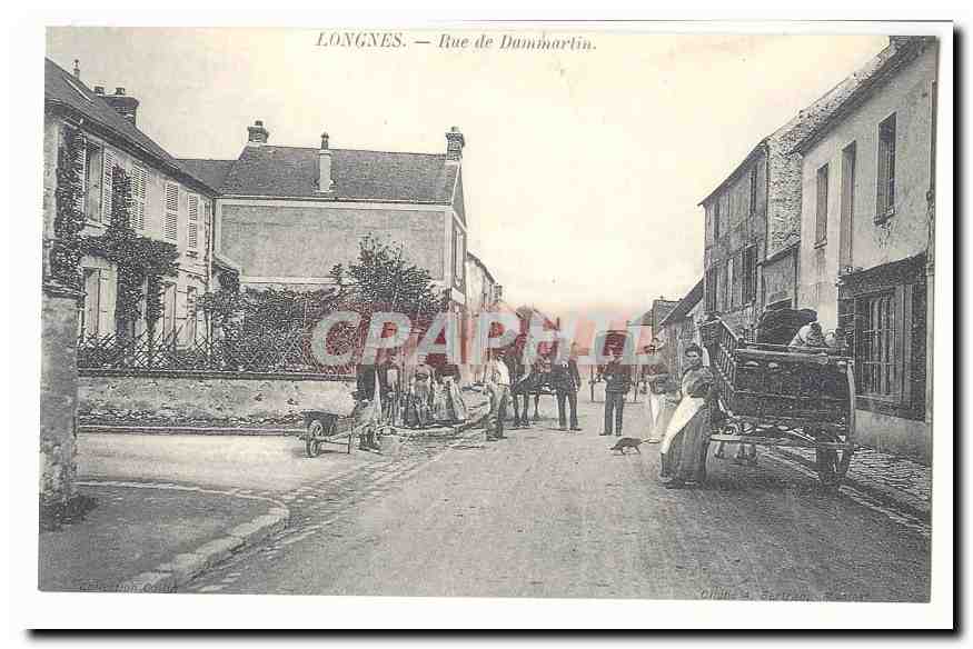 Longnes CPA Rue de Dammartin (reproduction)