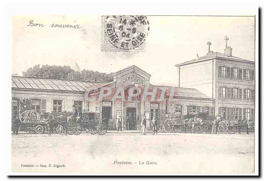 Pontoise CPA La gare (reproduction)
