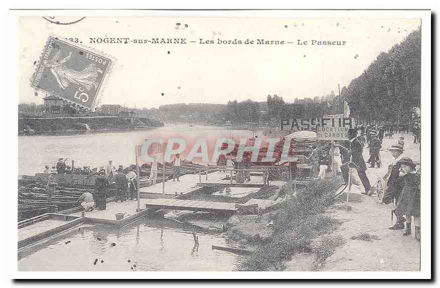 Nogent sur MArne CPA Les bords de Marne Le passeur (reproduction)